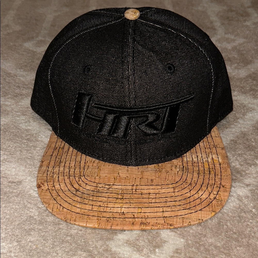HRT Black Cap with Tan Cork Brim